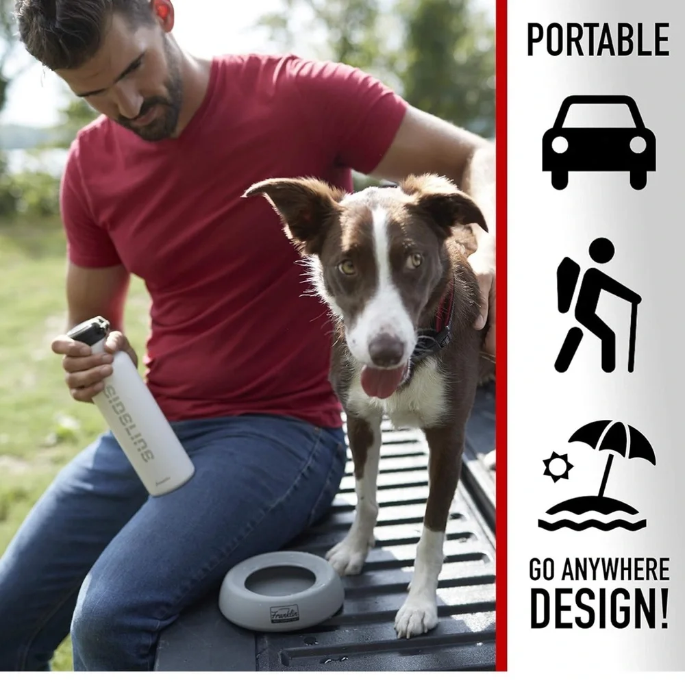 NON-SPLASH Franklin Pet Supply Gray Pet Bowl
